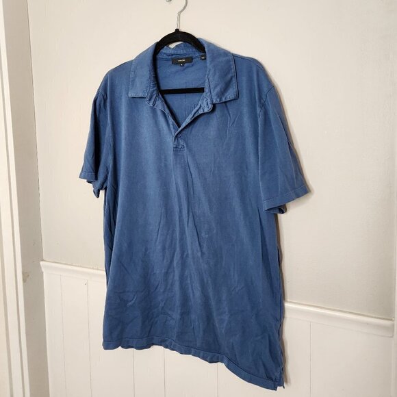 VINCE Blue Polo Short Sleeve TEe - Picture 1 of 5